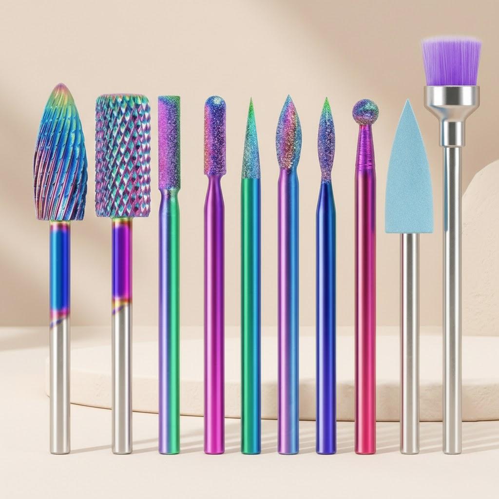 

10Pcs Tungsten Carbide Nail Drill Bits Professional Manicure Pedicure Tools for Home Salon Use