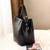 Crocodile Pattern Bucket Bag, Fashi Mini Crossbody Bag, Women's PU Leather Handbag & Purse