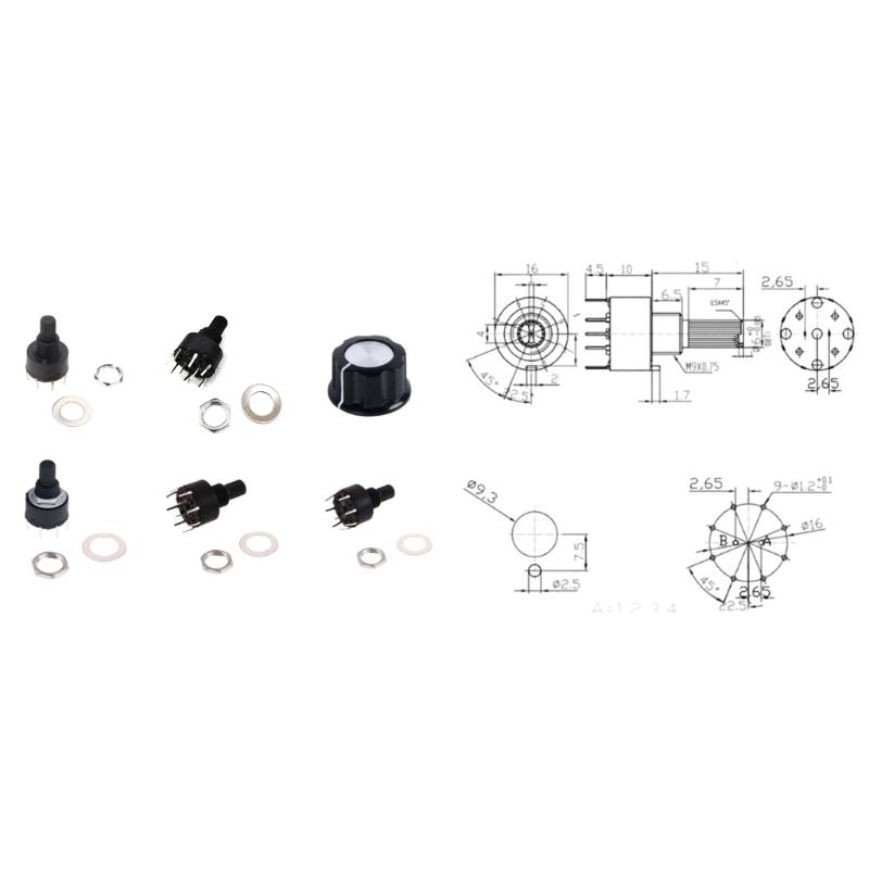 SR16 16mm Rotary Band Switches 15MM Shafts Plastic Flower Axes Band Switches