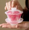 Pink Peony Kung Fu Tea Set Cover Bowl High-grade Anti-scalding Sancai Cover Bowl Light Luxury Tea Brewing Ware Teacup