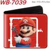 Super Mario Cartoon Full-Color Print Bi-Fold Wallet Anime Student Unisex Short Purse