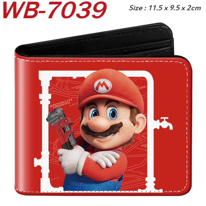 Super Mario Cartoon Full-Color Print Bi-Fold Wallet Anime Student Unisex Short Purse