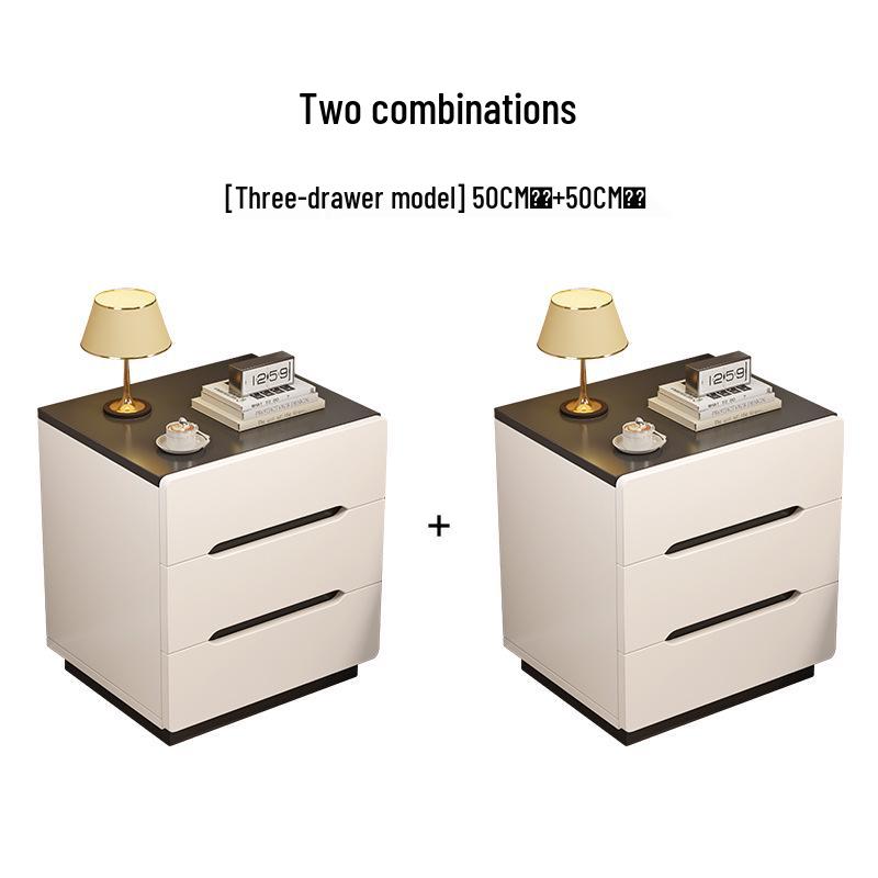 Luxury Nordic Bedside Table with Multi-Layer Shelves and Storage Drawers