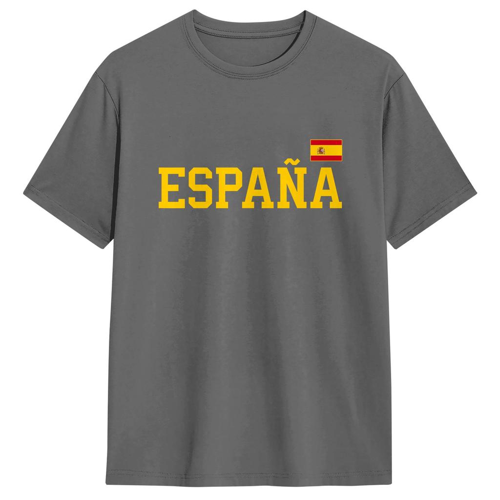 Spain Spanish Flag T Shirt For Unisex 100 Cotton Vintage Tshirts Round Collar Tee Shirt Short Sleeve Tops Party
