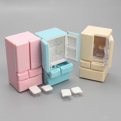Three Layers Mini Kitchen Refrigerator Toys Dollhouse Freezer Model  Furniture Accessories