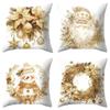 1pc Golden Christmas Cushion Cover Snowman Wreath Durable Cover 2025 New for Home Ornament Xmas New Year Christmas Decoration