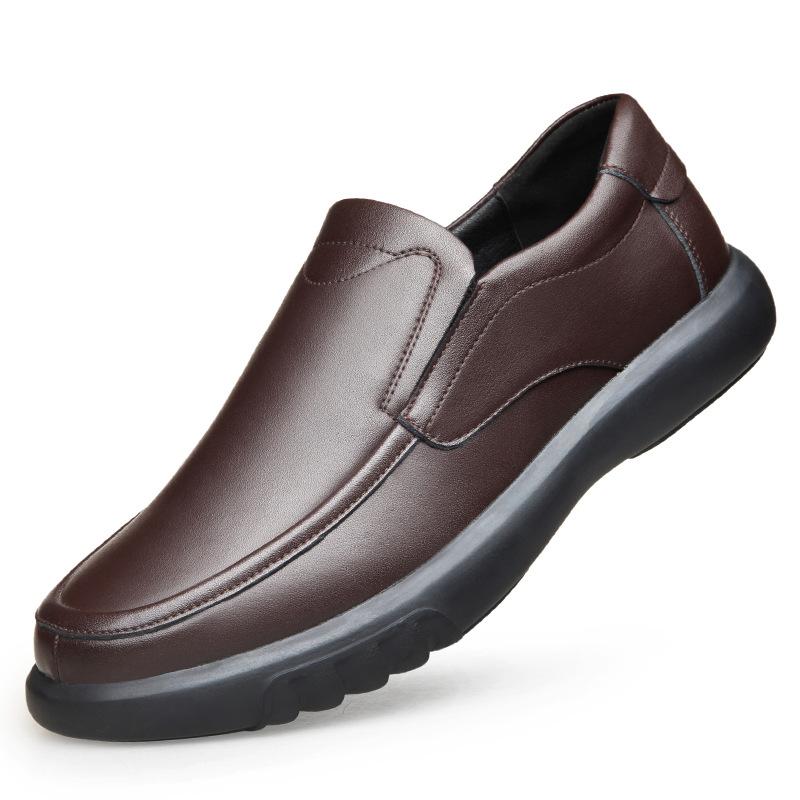 Autumn Loafers Leather Business Casual Men's Leather Shoes Middle-aged and Elderly Dad Shoes 2020 New Models