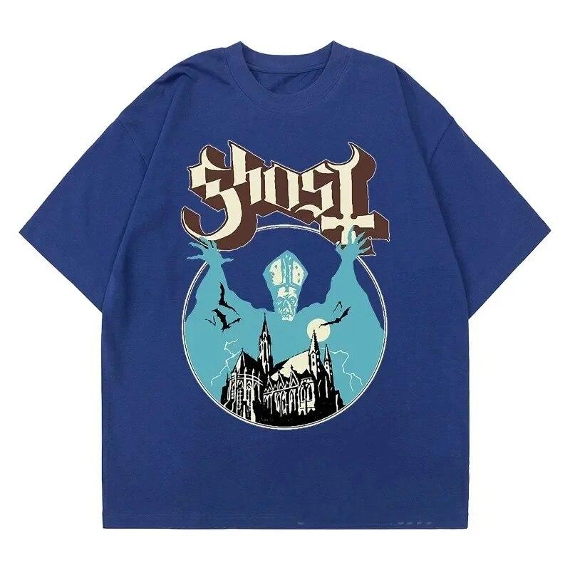 Tricou nou Ghost Band Femei Oversize Moda Cool London Singer Fans Essentials Summer Maneca scurta Print Rock Plain Negre Tricouri Unisex