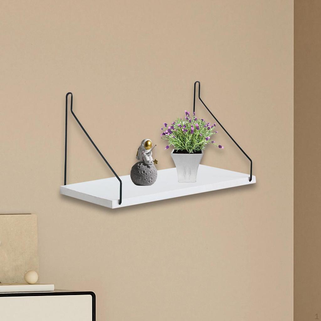 Ledge Shelf Wall Hanging Display Floating Mounted Wood Storage Rack for