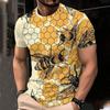 Printed Fashion Crew Neck Short Sleeve Top Casual Comfort T-Shirt Men's