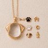 Adjustable Pendant Pet Dog Necklace Gold Plated Photo Locket Necklace  Women Girls