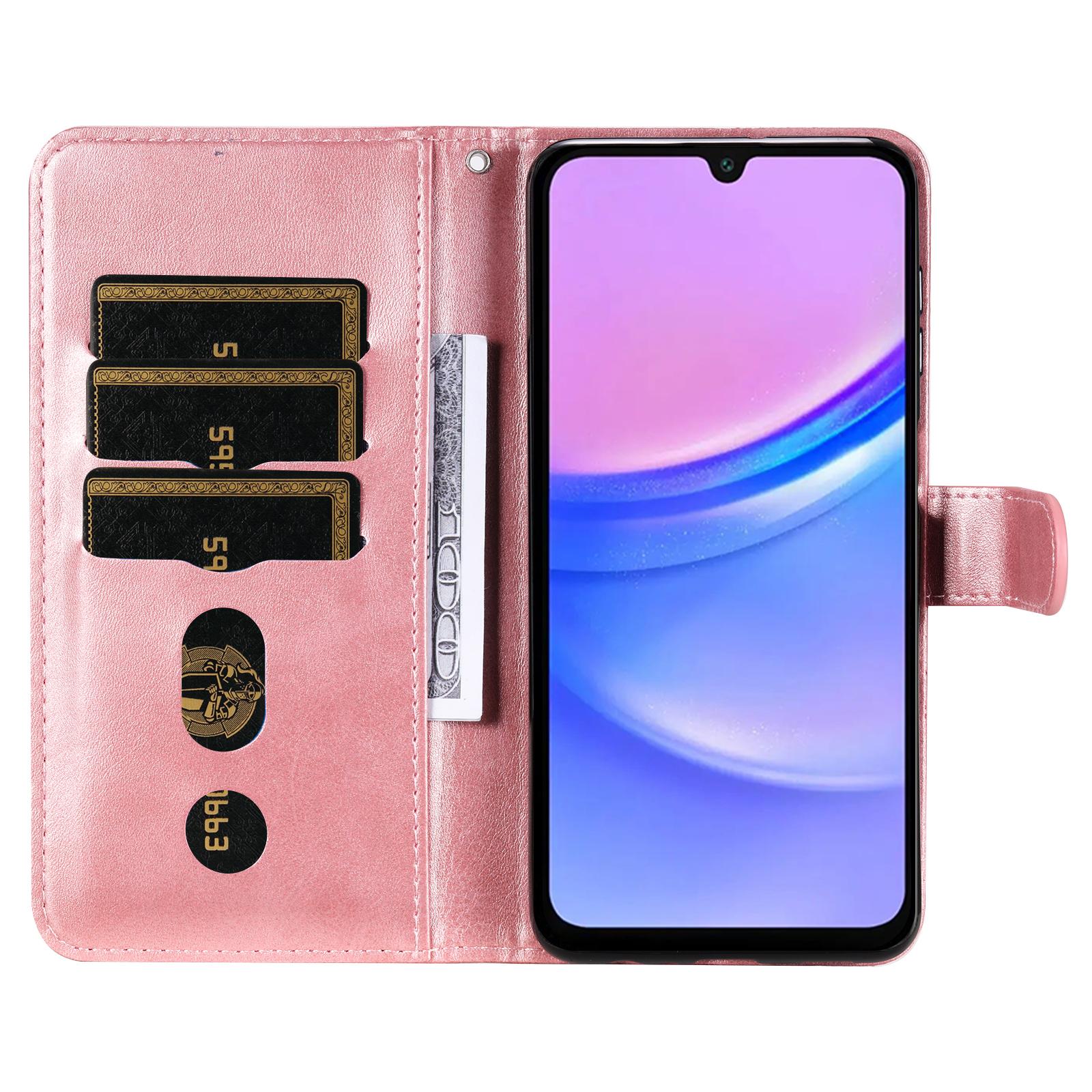 

For Samsung Galaxy A17/A26 5G/A16 5G/A16 4G Case Zipper Wallet Calf Texture PU Leather Phone Cover Blue