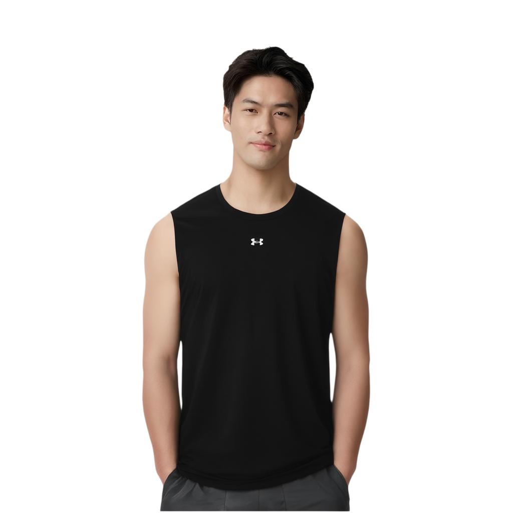 Under Armour Cool Mesh Loose Round Neck Versatile Sleeveless Vest Men Tops Black 6007548-001