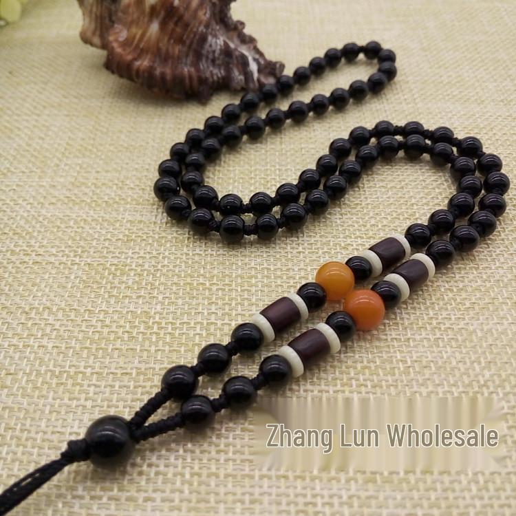 Hand-Woven Jade Pendant Necklace Cord Sweater Chain Accessories