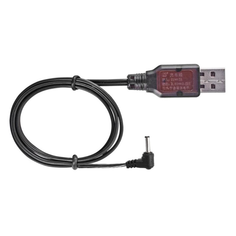 USB Charging Cable Power Supply Wire 3.6V Lithium Batteries Charger Cord Line with 3.5mm Connectors for Toy Car Robot
