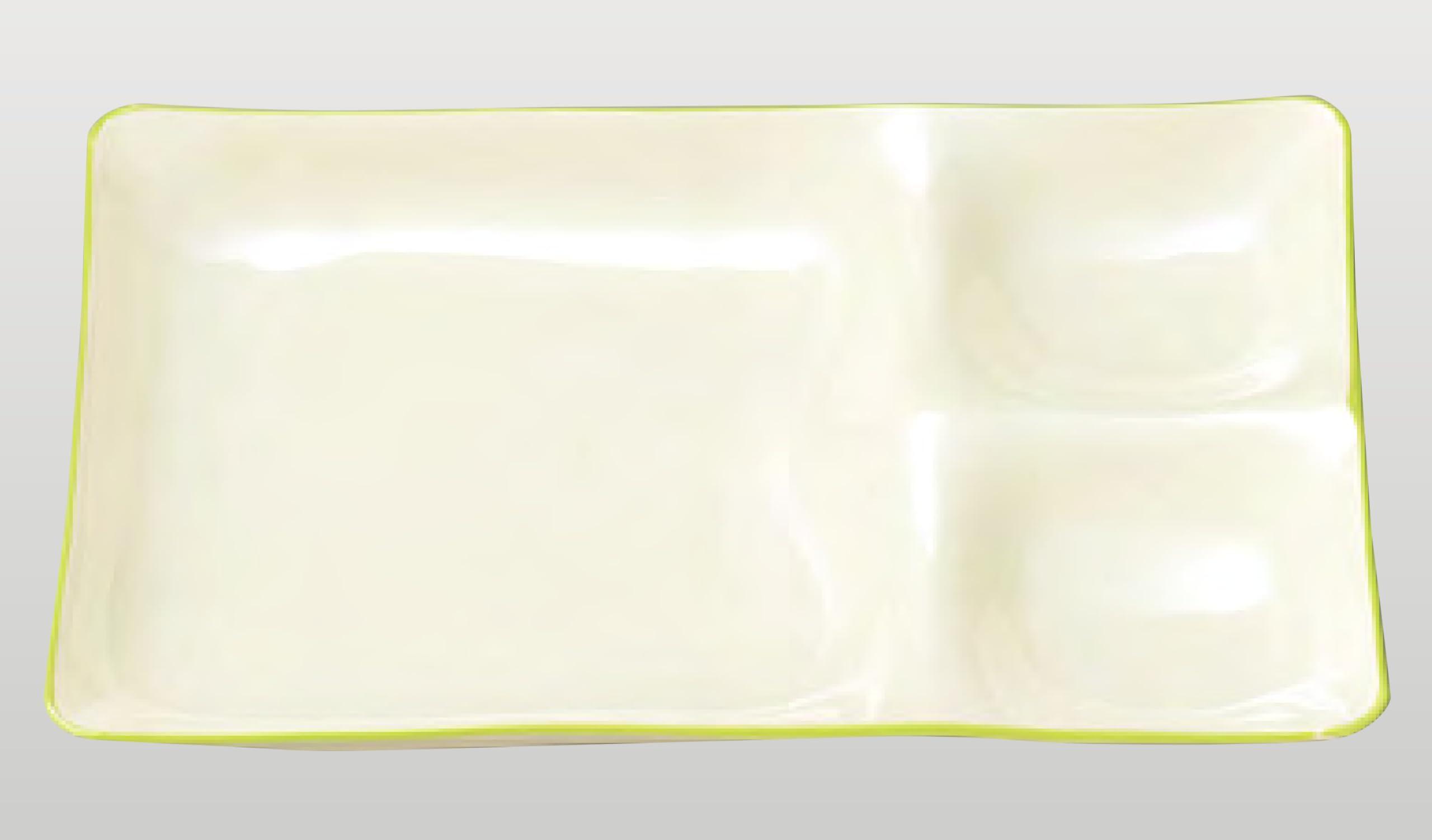 Wakaizumi Lacquerware Buffet Dishwasher Combination Ivory Plate, Safe, Heat-Resistant Two-Piece Plate, Green, M-17-90 зелёный