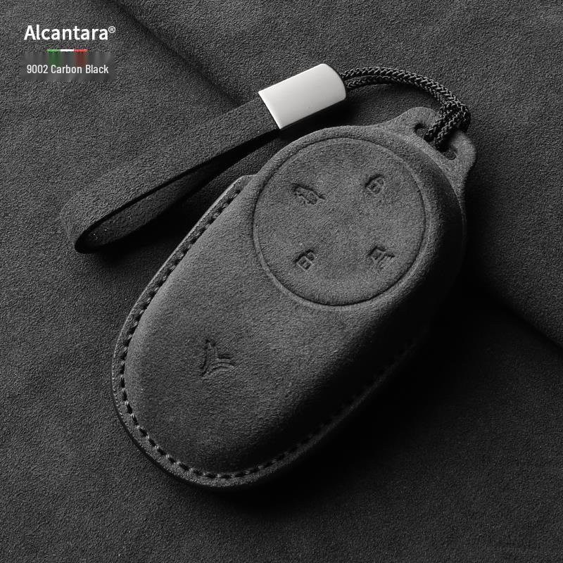 Nezha S/X/GT Electric Vehicle Suede Key Cover - Full Wrap with Buckle, Fits 25 Models