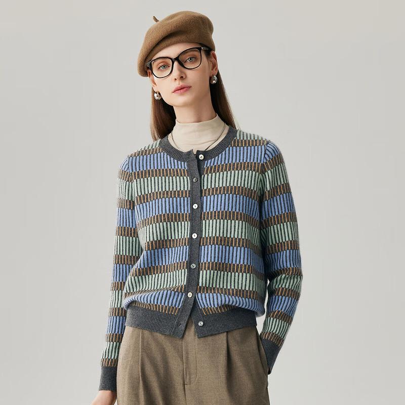 Zhaojun 2025 Autumn/Winter 100% Cashmere Round Neck Cardigan