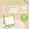 3-in-1 Tabletop Kids Art Easel Double-Sided Magnetic Whiteboard Chalkboard