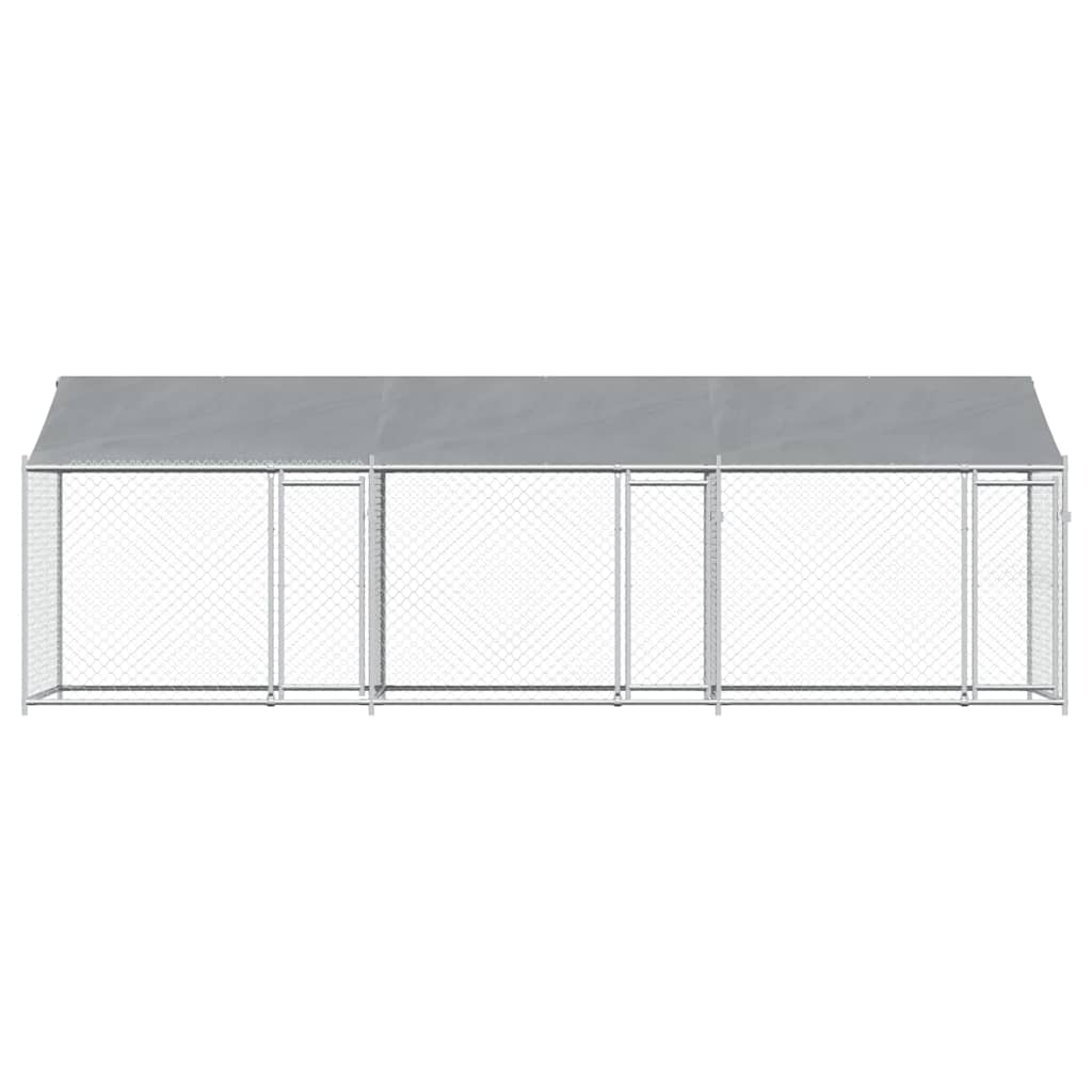 Vidaxl Gabbia per Cani, con Tetto e Porta, Grigia, 6x2x2 m, Acciaio