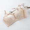 Silk Elastic Satin One-word Tube Top Closed Breast Bra, Mulberry Silk National Style Sexy Lace Ultra-thin Underwear
