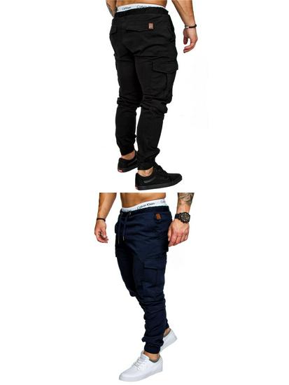 Men's Casual Multi-Pocket Workwear Long Pants - Woven Fabric