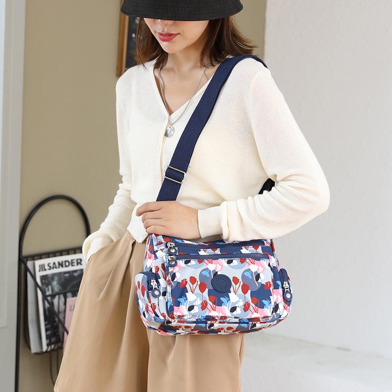 Stylish Mid-Aged Women’s Waterproof Nylon Crossbody Bag with Multiple Compartments