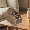 Desk Holder Desktop Organiser 3 Slot Multifunctional Rustic Pen Storage Box Wooden