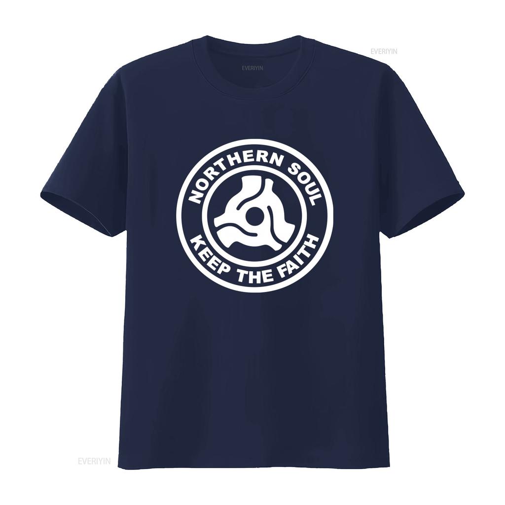 Northern Soul Keep The Faith Retro Disco Music T Shirt for Men Comfortable Cotton Loose Fit vintage Washed Soft Stylish