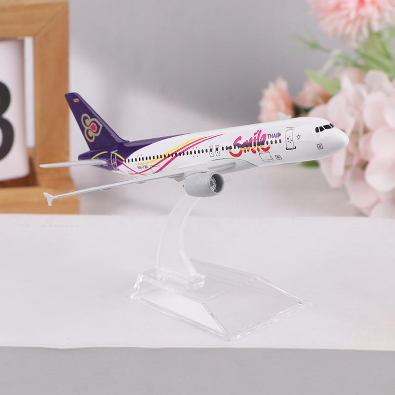 16Cm Metal Aircraft Model Replica Thai Smile 320 Airplane Scale Aviation Diecast Miniature Art Home Office Decor Toy Gift