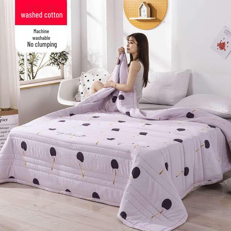 Washable Cotton Summer Quilt for Air Conditioning - Cool, Breathable, Thin Quilt for Kids and Adults