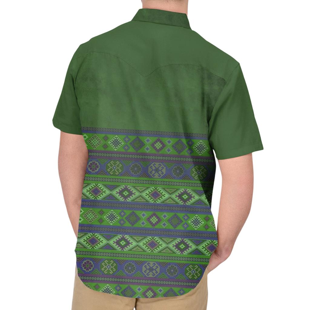 Men'S Fashionable Lapel And Shoulder Length Short Sleeved Casual Top