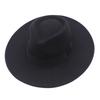 European and American Felt Hat Big Edge Cm Woolen Top Hat Autumn and Winter Square Black Webbing Men's and Women's Jazz Hat