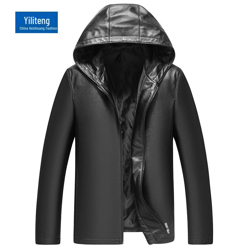

Men s Warm Hooded Faux Leather Jacket YTMMR2285 175