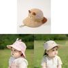 Childrens Cartoon Sun Hat With Embroidered Brim For Outdoor Sun Protection