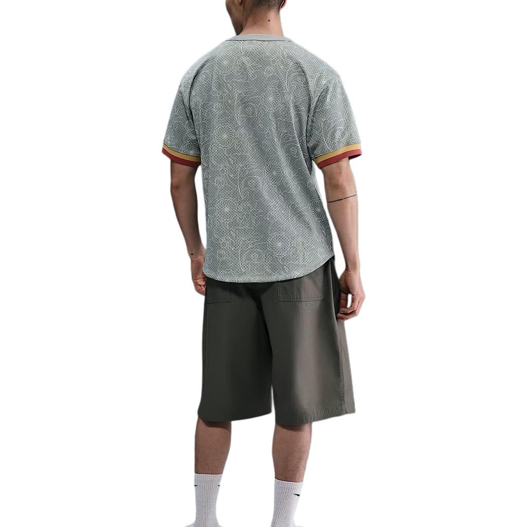 Nike Authentics Markenlogo Rundhals Überschnittene Schultern Locker Kurzarm Baseballtrikot Herren Trikot Glimmergrün Vereinsgold HF5084-330