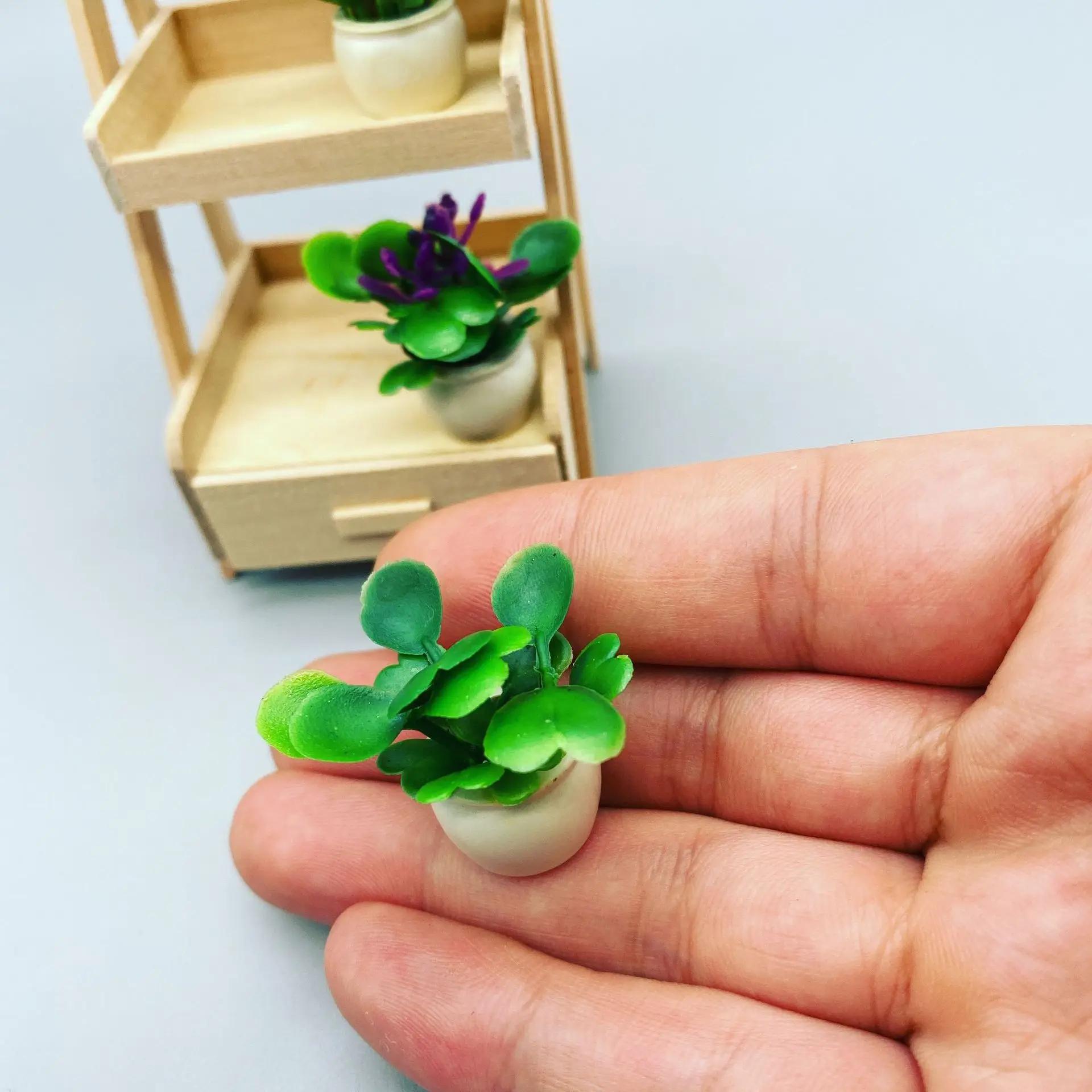 

Furniture Potted Miniature Artificial Tiny Bonsai Model Mini Flowerpot Fake Succulent Plant Greenery Ornament Fairy Garden Gnome