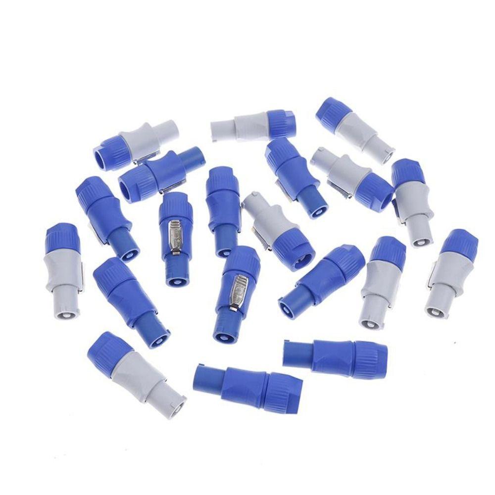 

10 Pc/bag Blue/White 20A 250V AC Power Plug Adapter Wear-resistant 3 Pin Speaker Plug Beam Lamp
