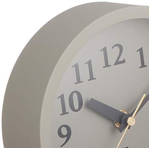 Lemnos M Clock MK14-04 GY Radio-Controlled Table Clock, Gray, 15 x 16.1 x 6.2 cm