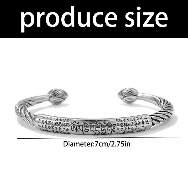 Vintage Inspired Six Word Mantra Adjustable Bracelet For Men Fashion Statement Jewelry Retro Charm Spiritual Meaning