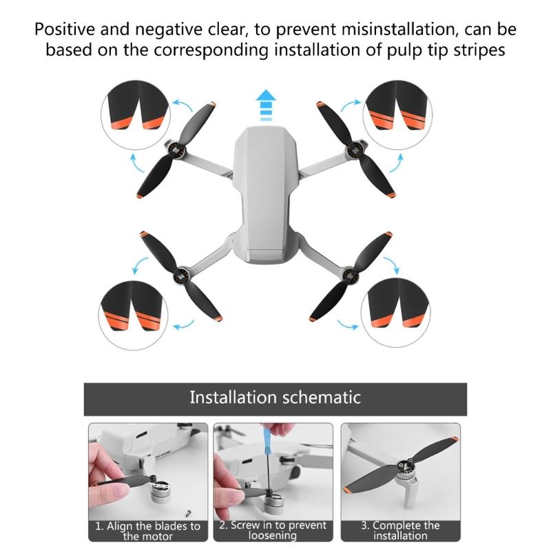 2 Pair Noise Reductions Propellers 4726F Propellers Props Leaf Drones Props Accessory Replacement Part