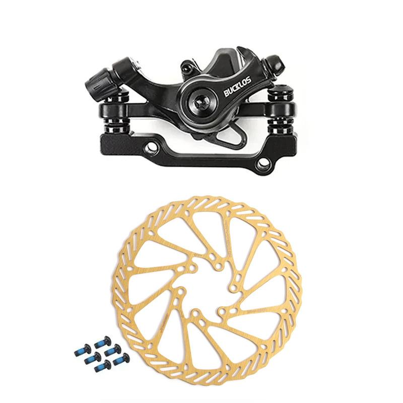 BUCKLOS Mtb Mechanical Disc Brake Caliper Set Bike Brake Levers with Cable Front Rear Bicycle Disc Brake Rotors Cycling Parts