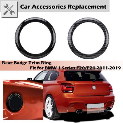 Rear Badge Ring Car Logo Cover Trim Frame Fit For BMW 1 Series F20 / F21 2011- Decorations Accessories Black M