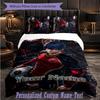 Personalized 3Pcs Bedding SetBlue Lock Custom Text Duvet Cover Pillowcase Set Bedroom Gift