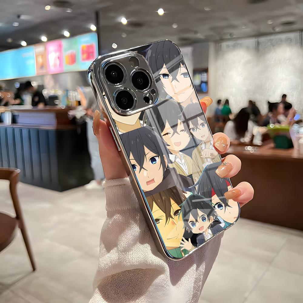 Anime Horimiya Phone Case For IPhone 17 Pro Max 15 Pro 16 14 Plus 12 13 Mini 11 Pro Shockproof Electroplated Glass Cover