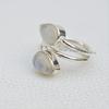 Natural Moonstone Ring, Handmade Ring, 925 Sterling Silver Ring, Teardrop Two Gemstone Ring, Gift for Her, Birthday Ring