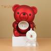 Preserved Rose Hug Bear Gift Box with Handbag Eternal Flower Rotating Bear Jewelry Holder for Women Valentine's Day Anniversary