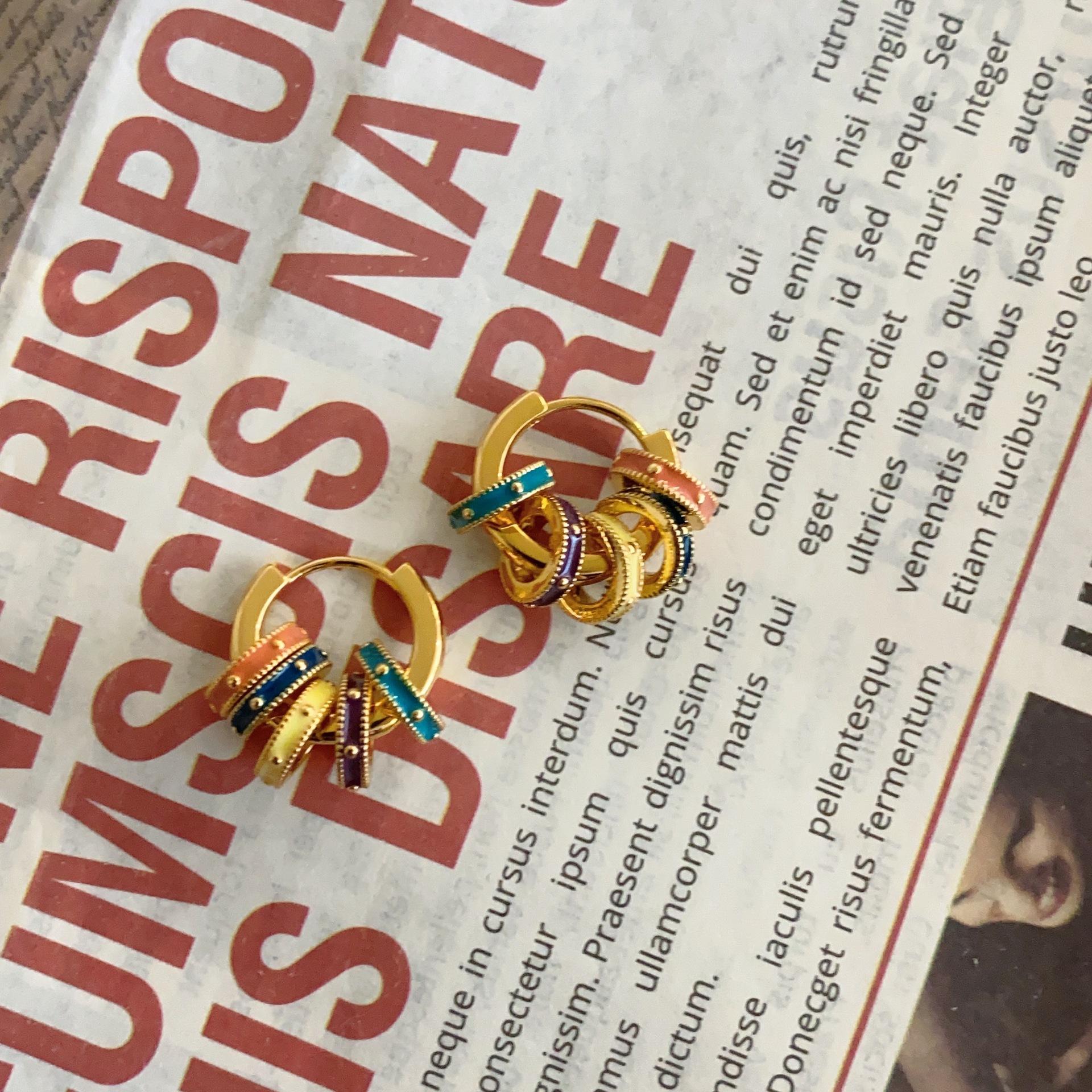 

Винтажные цветные эмалевые серьги-капли с глазурью, ожерелье, съемные многофункциональные серьги-пряжки на шею, цепочка премиум-класса