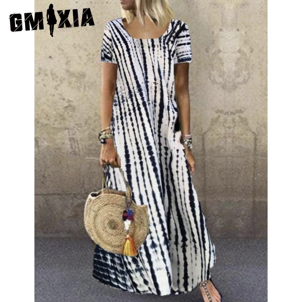 GMXIA S-5XL Femei Modă Vară Primăvară Casual Mânecă Scurtă Rochii O-Gât