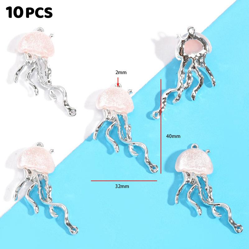 10 Pieces Assorted Alloy Pendants, Pink Resin Rhinestone Star Moon Design, DIY Jewelry Making for Necklaces & Bracelets